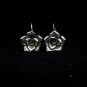Thai Hill Tribe Earrings Fine Silver Rose Rosa Flower craft nature theme ER173