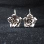 Thai Hill Tribe Earrings Fine Silver Rose Rosa Flower craft nature theme ER173