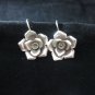 Thai Hill Tribe Earrings Fine Silver Rose Rosa Flower craft nature theme ER173