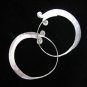 Thai Hill Tribe Earrings Fine Silver karen womens Flat round Big ER89