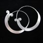Thai Hill Tribe Earrings Fine Silver karen womens Flat round Big ER89