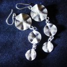 Hill Tribe Fine Silver Earrings Thai karen tribal triple circle Filigree ER129