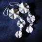 Hill Tribe Fine Silver Earrings Thai karen tribal triple circle Filigree ER129