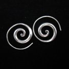 Thai Hill Tribe Earrings Fine Silver karen tribal Spiral Round 925 Hoop ER92