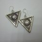 Handcrafted Earrings Sterling Silver Triangle Spiral Tribal Plata Aretes joyer&Atilde;&shy;a