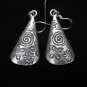 Thai Hill Tribe Earrings Fine Silver Handmade tube shape spiral flower Asian Art