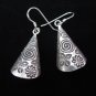 Thai Hill Tribe Earrings Fine Silver Handmade tube shape spiral flower Asian Art
