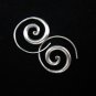 Fine pure Silver Earrings Spiral Round Coil Round Tribal Handcraft Artisan Jewel