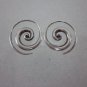 Fine pure Silver Earrings Spiral Round Coil Round Tribal Handcraft Artisan Jewel