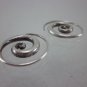 Fine pure Silver Earrings Spiral Round Coil Round Tribal Handcraft Artisan Jewel