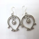 Fine Silver Earrings Hill Tribe Soul Dream Catcher Theme Round Dangle Handcraft