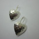Orecchini d'argento Hill Tribe Fine Sterling Silver Earrings Heart Hammer Finish