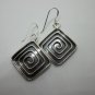 Orecchini d'argento Hill Tribe Fine Sterling Silver Earring Spiral Square spruce