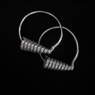 Thai Hill Tribe Earrings Fine Silver Dangle Spiral Coil Hoop Filigree Roll ER156