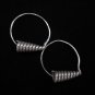 Thai Hill Tribe Earrings Fine Silver Dangle Spiral Coil Hoop Filigree Roll ER156