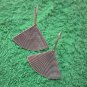 Fine Silver Earrings Hill Tribe Karen Fashions Dangle Swirl Flat Triangle BOHO