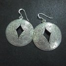 Orecchini d'argento Hill Tribe Fine Sterling Silver Earrings Round Lotus Engrave