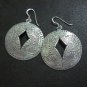 Orecchini d'argento Hill Tribe Fine Sterling Silver Earrings Round Lotus Engrave