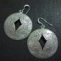 Orecchini d'argento Hill Tribe Fine Sterling Silver Earrings Round Lotus Engrave