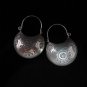 Thai Hill Tribe Earrings Fine Silver Bali Style Huggie Boho Bag shape Tribal