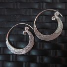 Fine Silver Earrings Hill Tribe Karen argento orecchini oorbellen Vintage Round