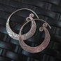 Fine Silver Earrings Hill Tribe Karen argento orecchini oorbellen Vintage Round