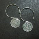 Hill Tribe Fine Fashion Sterling Silver Earrings Spiral Filigree Spin Back hoops