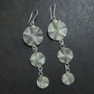Hill Tribe Fine Fashion Sterling Silver Earrings Triple Spiral Round Chandelier