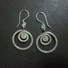 Hill Tribe Fine Fashion Sterling Silver Earrings Spiral Filigree dangle round