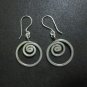 Hill Tribe Fine Fashion Sterling Silver Earrings Spiral Filigree dangle round