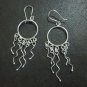 Hill Tribe Fine Sterling Silver Earrings Luxury Tassels Filigree Chandelier Hoop