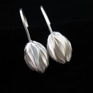 Fine Silver Earrings Hook Pong Pong Othalanga Cerbera odollam Shape Ohrringe