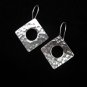 Thai Hill Tribe Earrings Fine Silver Ohrringe Silber Schmuck Hammer Square Hook