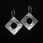 Thai Hill Tribe Earrings Fine Silver Ohrringe Silber Schmuck Hammer Square Hook