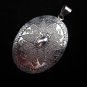 Hill Tribe Pure Fine Silver Pendants Lotus Oval shape Ethnic Asian Handcrafted