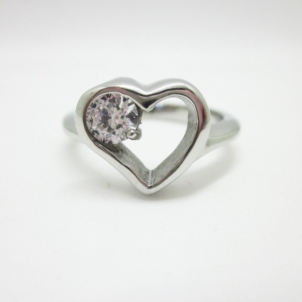 Engagement Rings Size 8 CZ Clear color Heart Theme hunn inngrep smykker ring