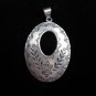Hill Tribe Pendants Pure Fine Silver Oval Vintage Olive Success Lucky Amulet