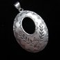 Hill Tribe Pendants Pure Fine Silver Oval Vintage Olive Success Lucky Amulet