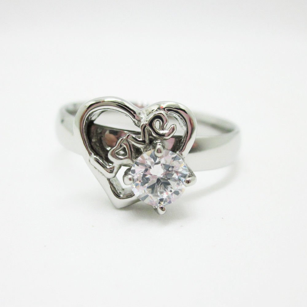 Engagement Rings Size 8 CZ Premium Love Heart theme hunn inngrep smykker ring