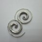 Thai Hill Tribe Earrings Pure Silver Ethnic Roll Spiral Hammered Finished Round