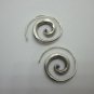 Thai Hill Tribe Earrings Pure Silver Ethnic Roll Spiral Hammered Finished Round