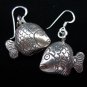 Thai Hill Tribe Earrings Fine Silver karen tribal twin Fish bell Pisces ER182