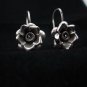 Thai Hill Tribe Earrings Fine Pure Silver Hook Flower Rose Ohrringe الأقراط