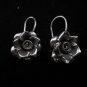 Thai Hill Tribe Earrings Fine Pure Silver Hook Flower Rose Ohrringe الأقراط
