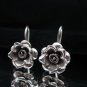 Thai Hill Tribe Earrings Fine Pure Silver Hook Flower Rose Ohrringe الأقراط