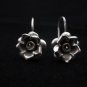 Thai Hill Tribe Earrings Fine Pure Silver Hook Flower Rose Ohrringe الأقراط