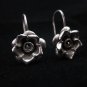 Thai Hill Tribe Earrings Fine Pure Silver Hook Flower Rose Ohrringe الأقراط