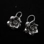 Thai Hill Tribe Earrings Fine Pure Silver Hook Flower Rose Ohrringe الأقراط