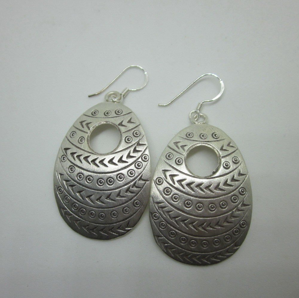 Handcrafted Earrings Sterling Silver Tribal Traditional Plata Aretes joyer&Atilde;&shy;a