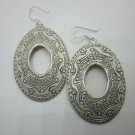 Handcrafted Earrings Sterling Silver Dangle Oval Tribal Plata Aretes joyería